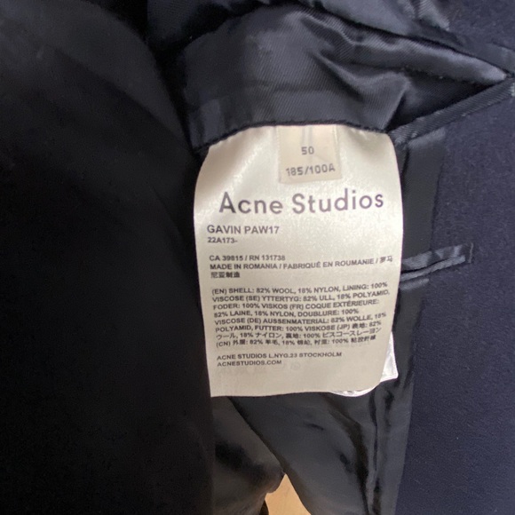 Navy Blue Acne Coat - Picture 3 of 5